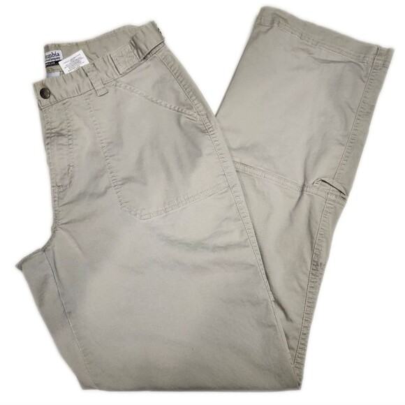 Columbia cargo hiking pants, straight leg, khaki tan, leg pockets, size 8 - Picture 1 of 9